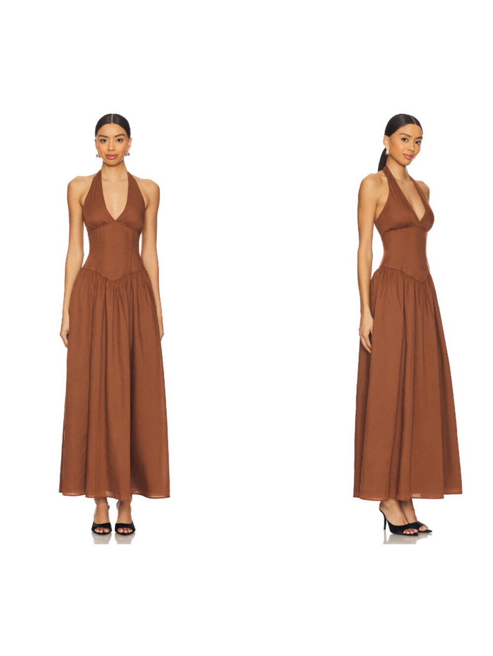 MORE TO COME Bexley Maxi Dress BROWN SIZE XXS $88